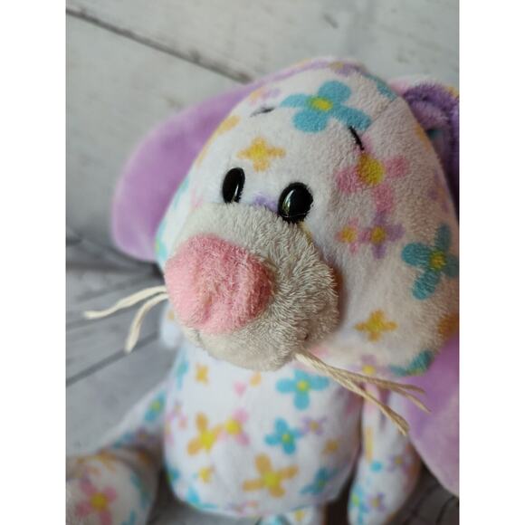 GANZ SPRING MEADOW BUNNY RABBIT EASTER Plush Blue Yellow Purple FLOWERS - Picture 2 of 7